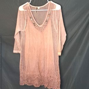 Sheer Black Swan Top with Lace, Lace Top, Sheer Top, Purple Top, Spring